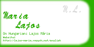 maria lajos business card